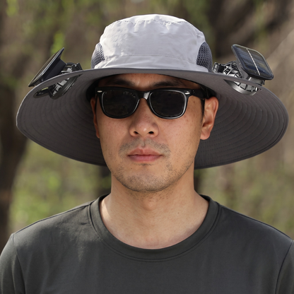 Dual-Fan, Solar-Powered, Hands-Free Cooling